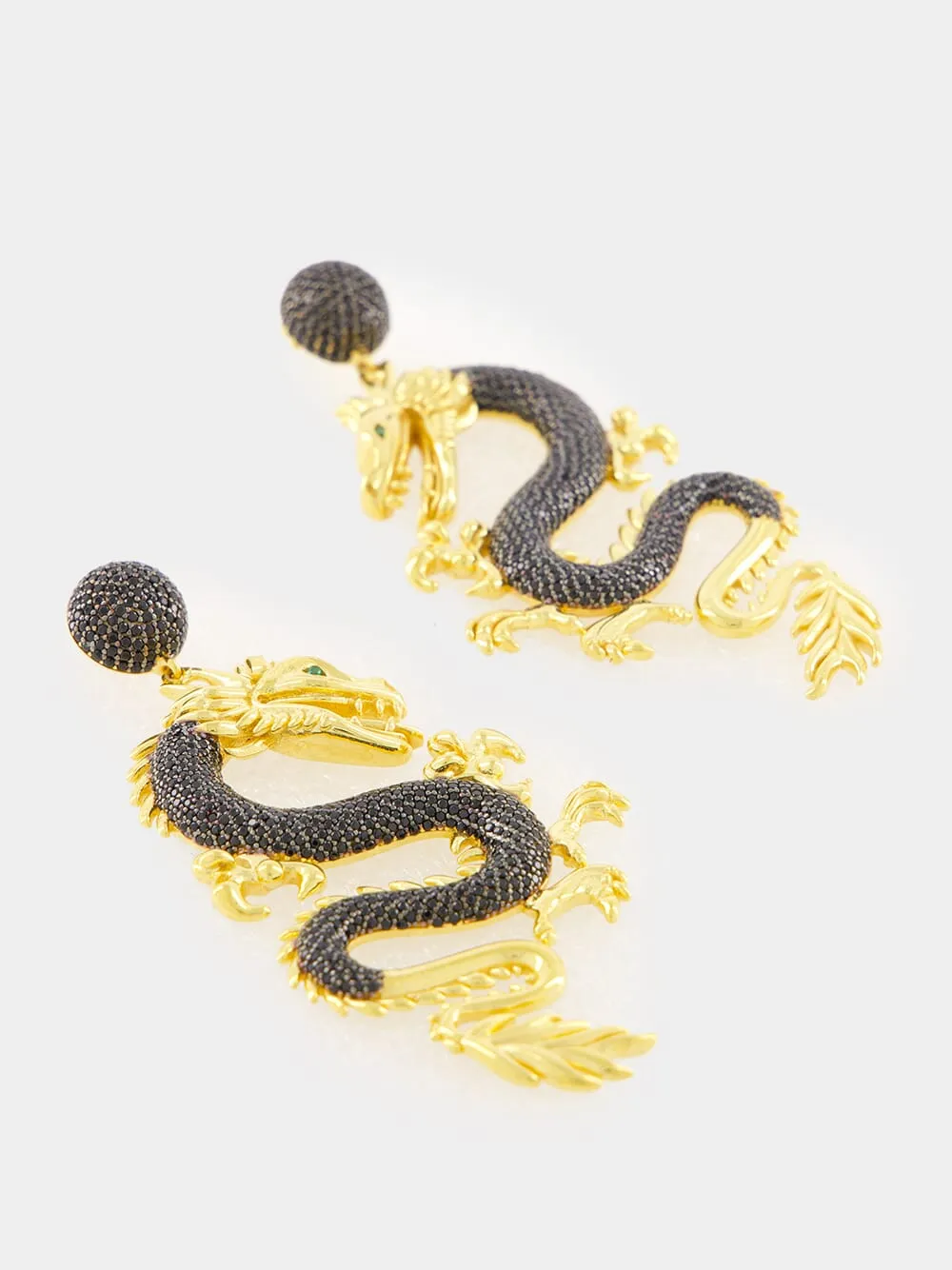 Black Dragon Earrings