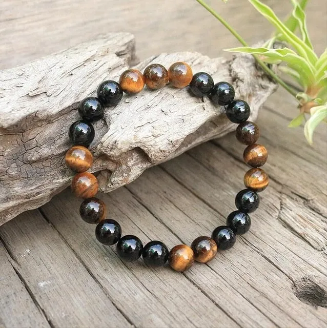 Black Onyx & Tigers Eye Mala Bracelet/Necklace/Set