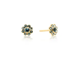 Blue Topaz Flower Earrings