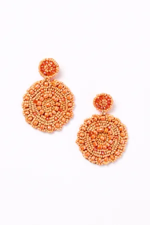 Boho Beaded Earrings in Orange