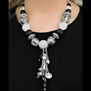 Break a Leg Black & White Blockbuster Necklace