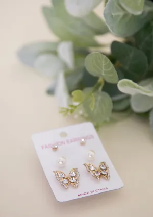 Butterfly Earrings Set