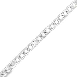 CA214 Flat Cuban Curb Chain Necklace-2mm With Extension