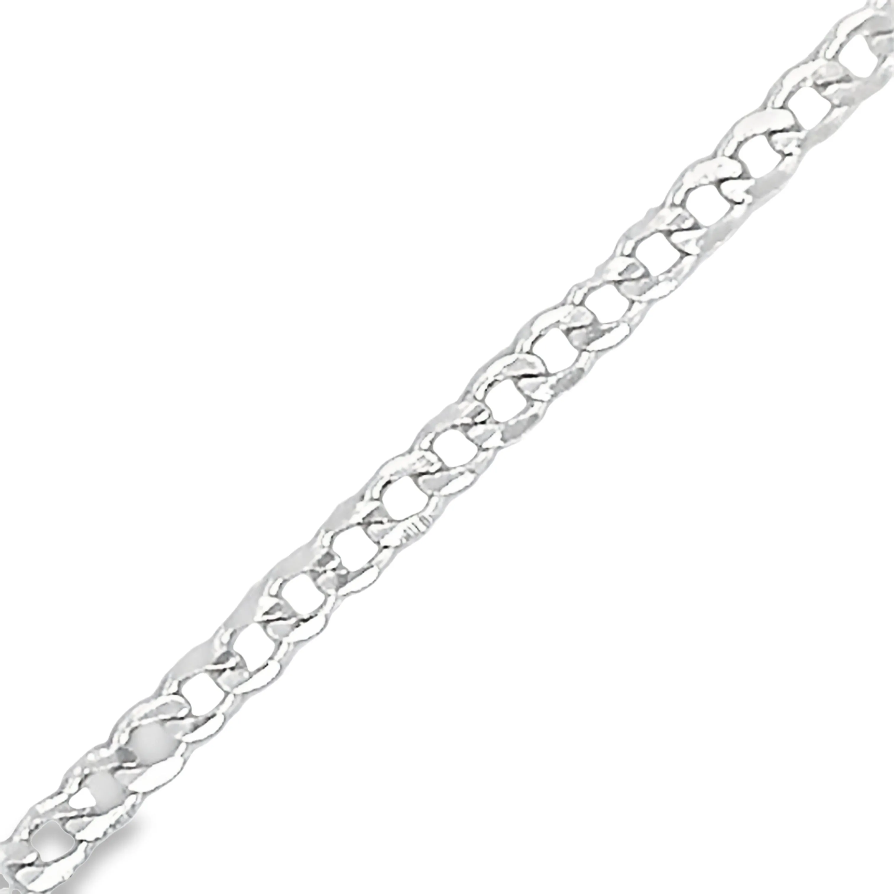 CA214 Flat Cuban Curb Chain Necklace-2mm With Extension