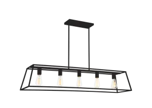 CANDOR 5 LIGHT LINEAR PENDANT, RUSTY BLACK