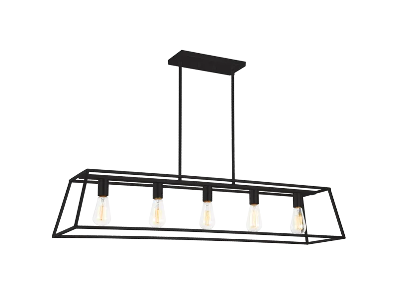 CANDOR 5 LIGHT LINEAR PENDANT, RUSTY BLACK