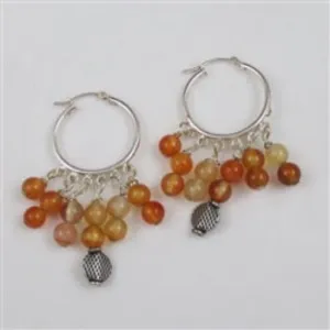 Carnelian Hoop Earrings