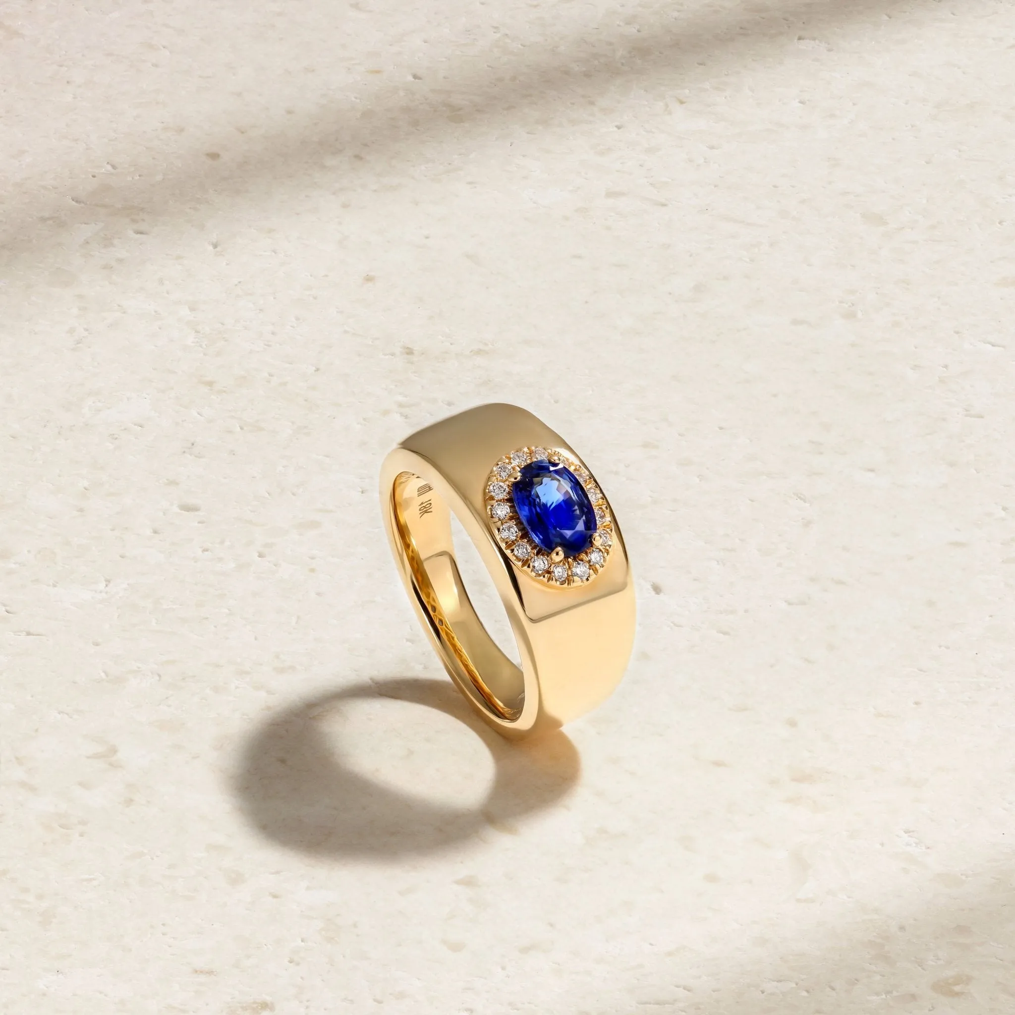 Classic Sapphire and Diamond Cigar Band