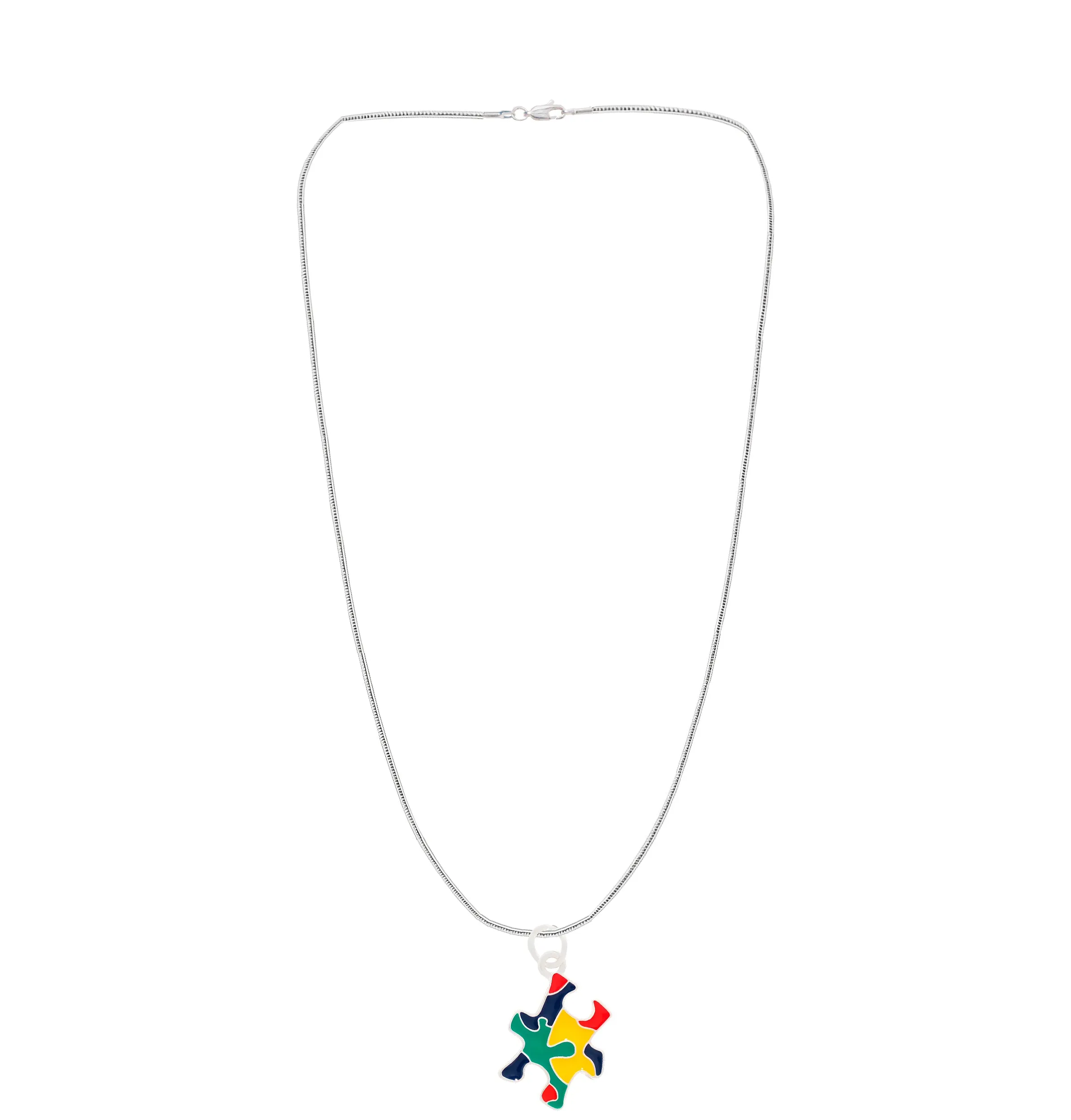 Colored Puzzle Piece Autism Awareness Necklaces