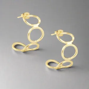 Cora Gold Circle Hammered Hoop Earrings