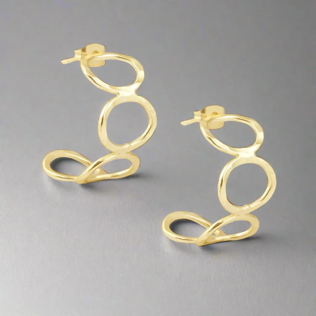 Cora Gold Circle Hammered Hoop Earrings