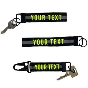 Corrections Thin Gray Line Keychain or Wristlet - Personalized with Your Name or Other Text