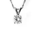 Cubic Zirconia Cz Half Ct Round Solitaire Pendant