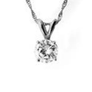 Cubic Zirconia Cz Half Ct Round Solitaire Pendant