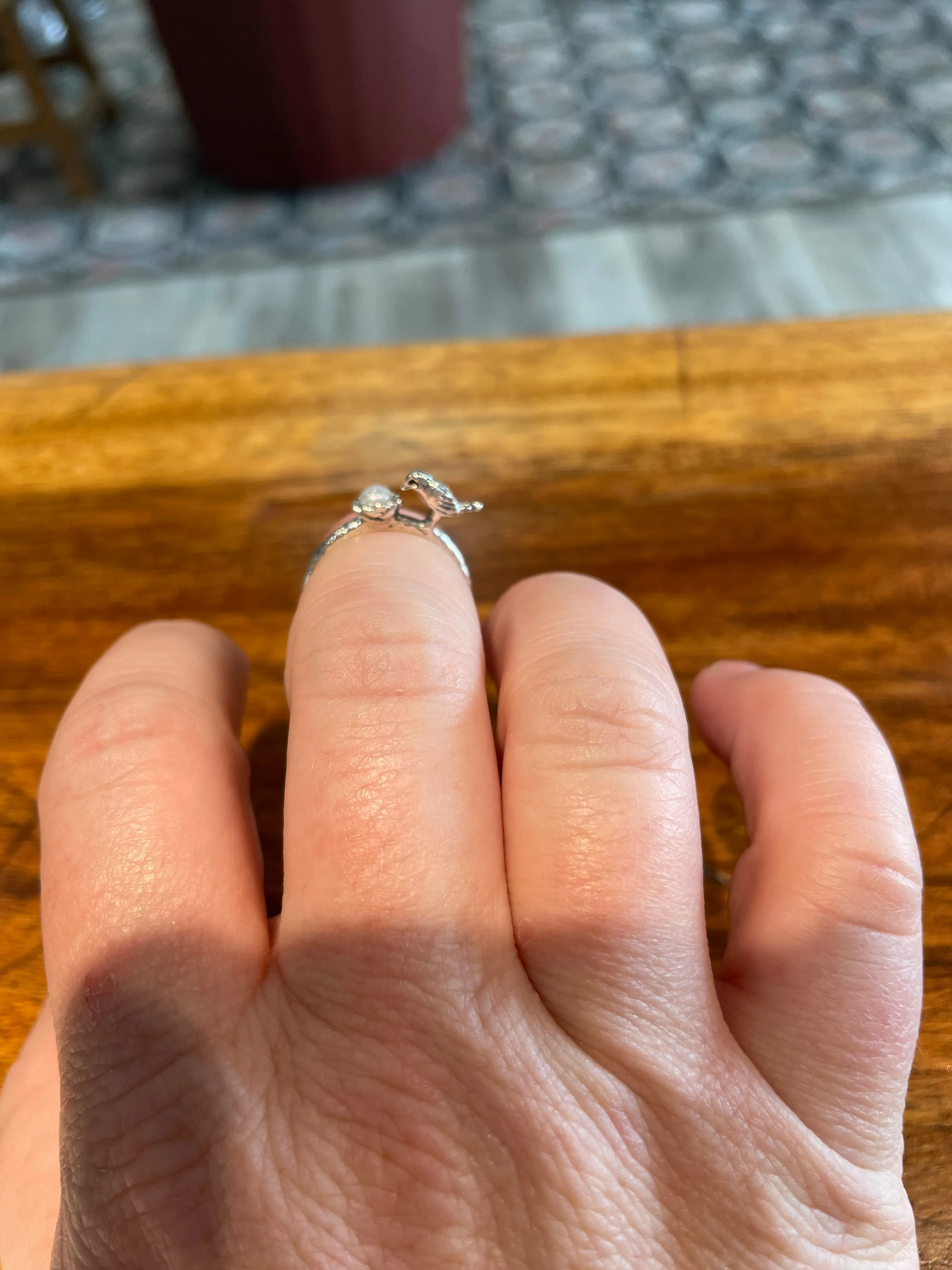 Curious Bird Stacking Ring in Silver