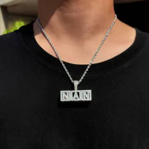 【Custom】Iced Out Hollow Cube Letter Pendant