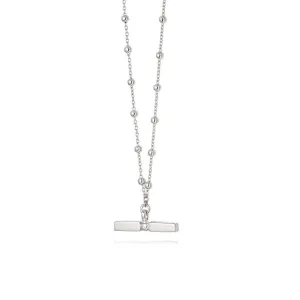 Daisy London Stacked T Bar Necklace Sterling Silver