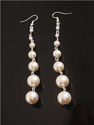 Dangling Pearl Shoulder Duster Earrings