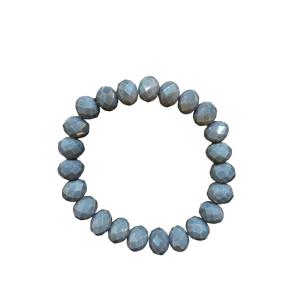 Dark Blue Grey Faceted Rondelle 10mm Bracelet