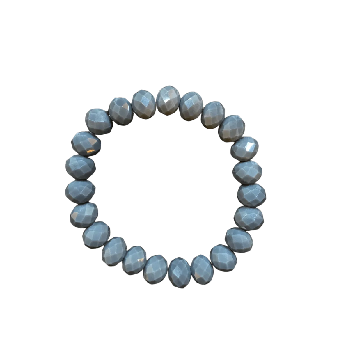 Dark Blue Grey Faceted Rondelle 10mm Bracelet