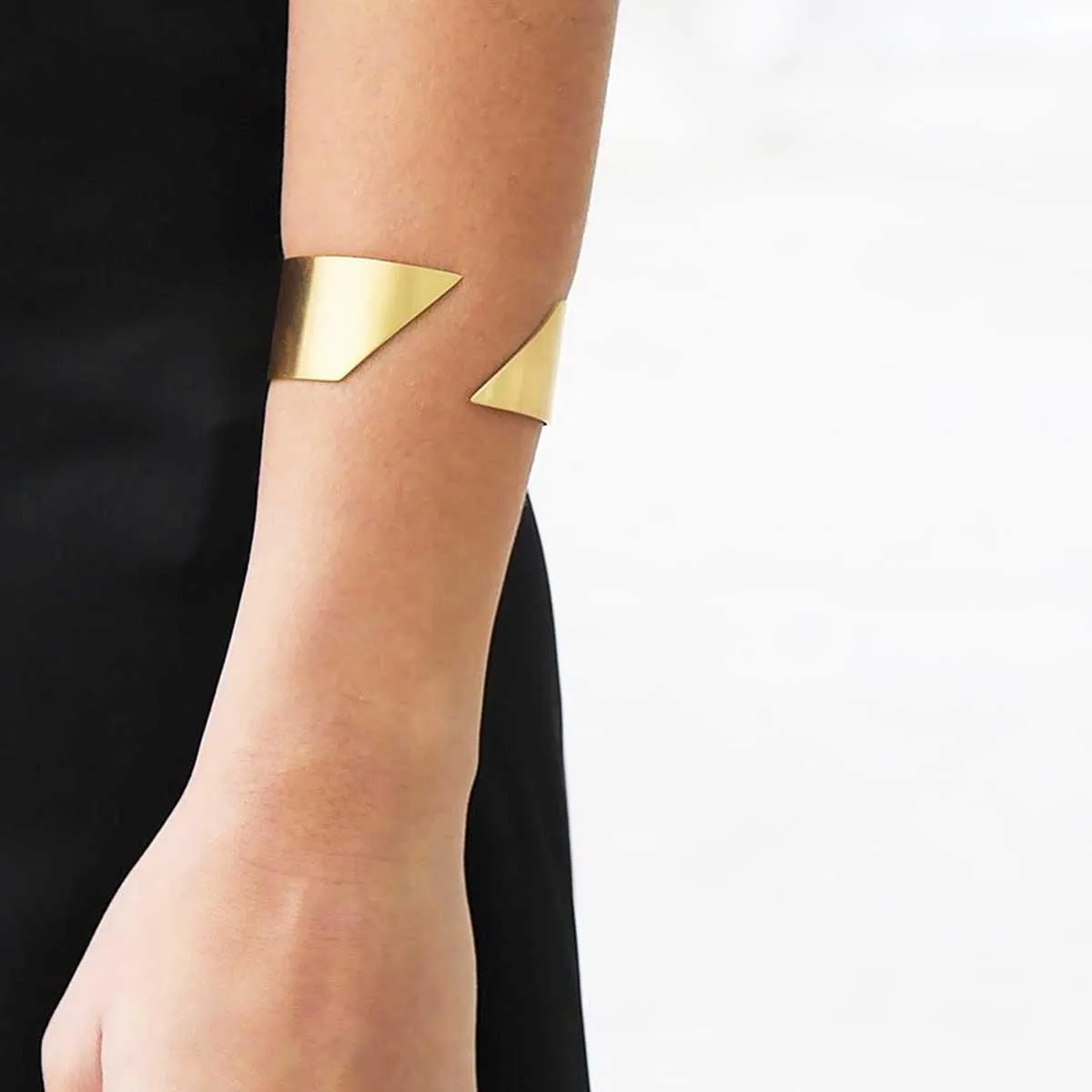 Diagonal 18k Gold-Plated Cuff Bracelet