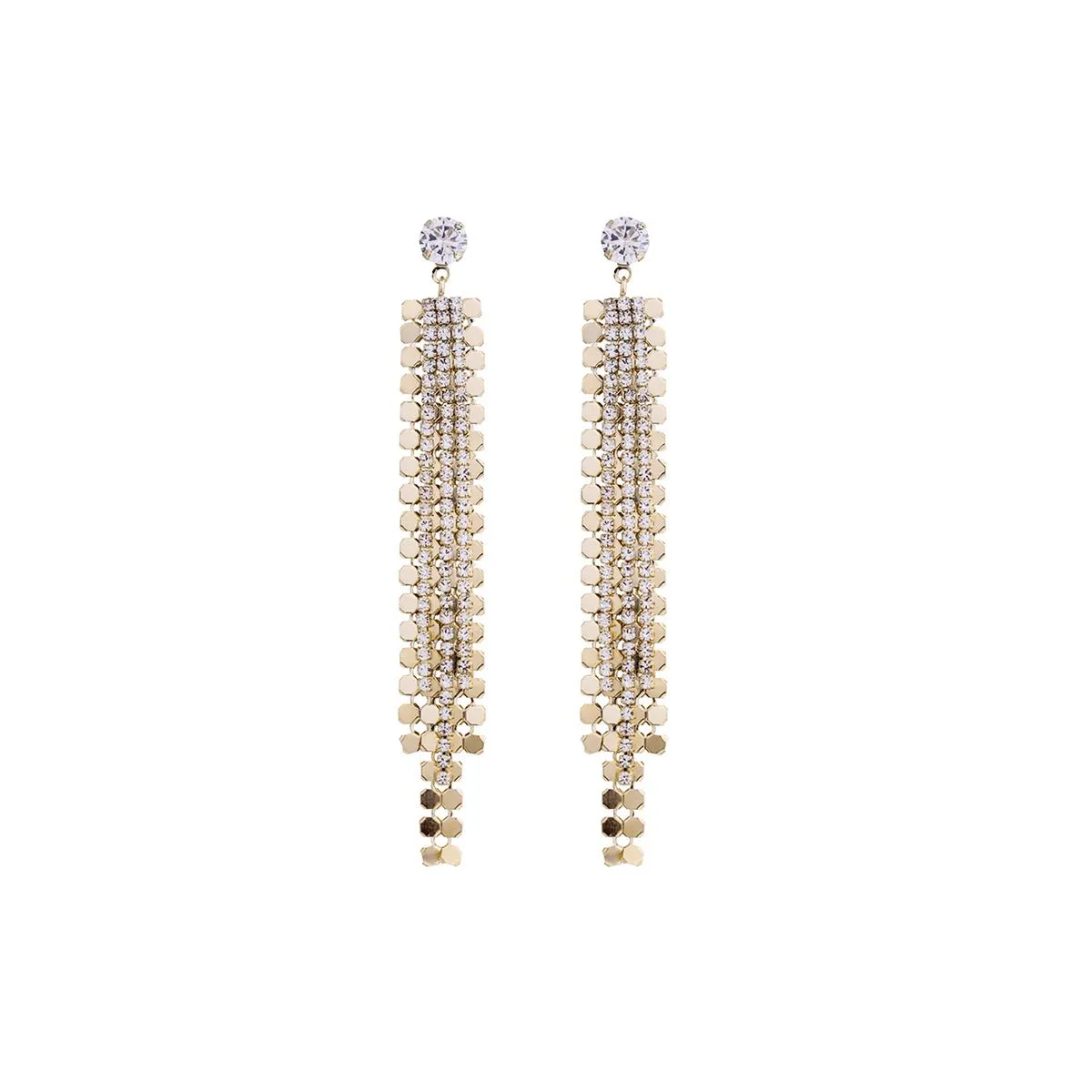 Diamante Waterfall Gold Earrings