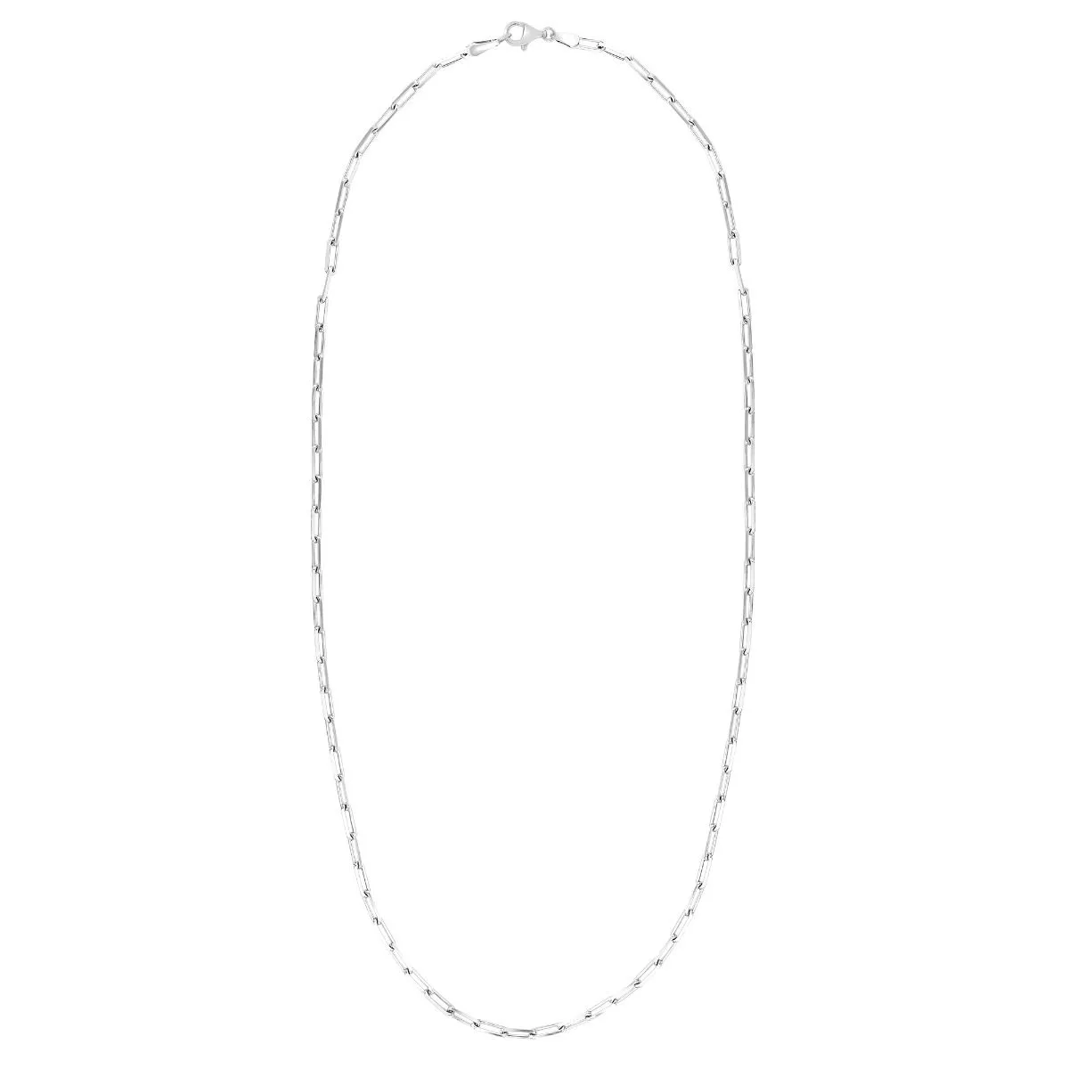 Diamond Cut 2.5mm Paperclip 24” Chain Necklace in Sterling Silver