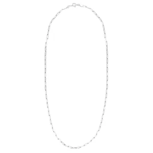 Diamond Cut 2.5mm Paperclip 24” Chain Necklace in Sterling Silver