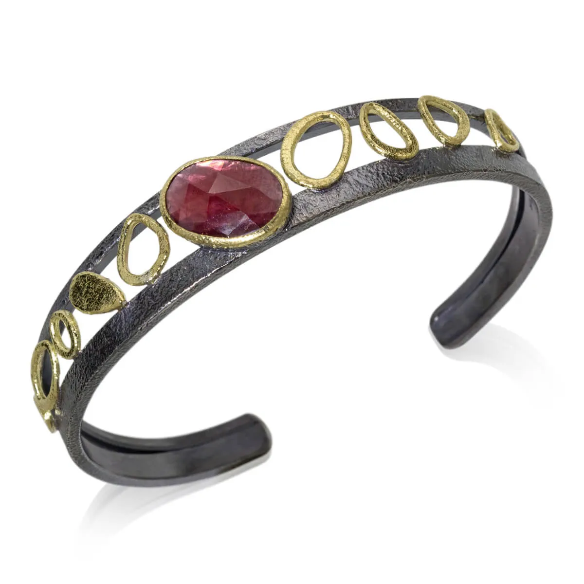 Double Cuff Rhodolite Bracelet