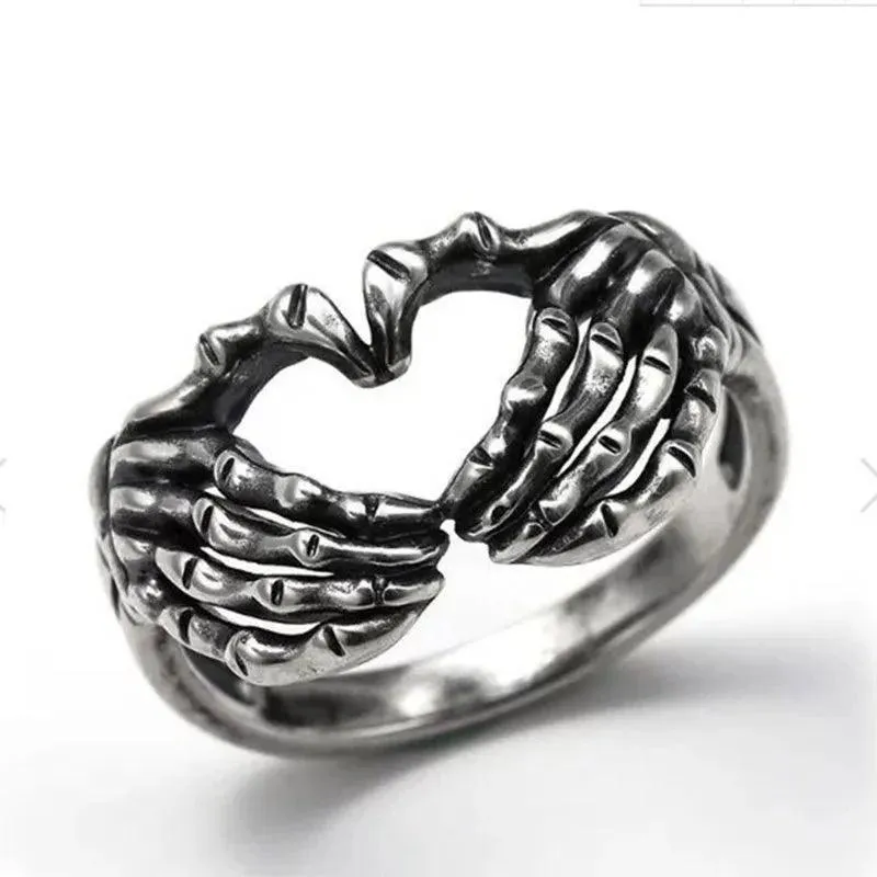 Elegant Heart Silver Rings: Chic Jewelry for Women's Parties & Birthdays