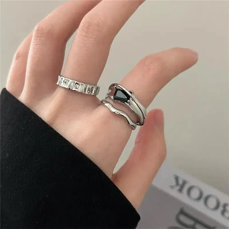 Elegant Heart Silver Rings: Chic Jewelry for Women's Parties & Birthdays