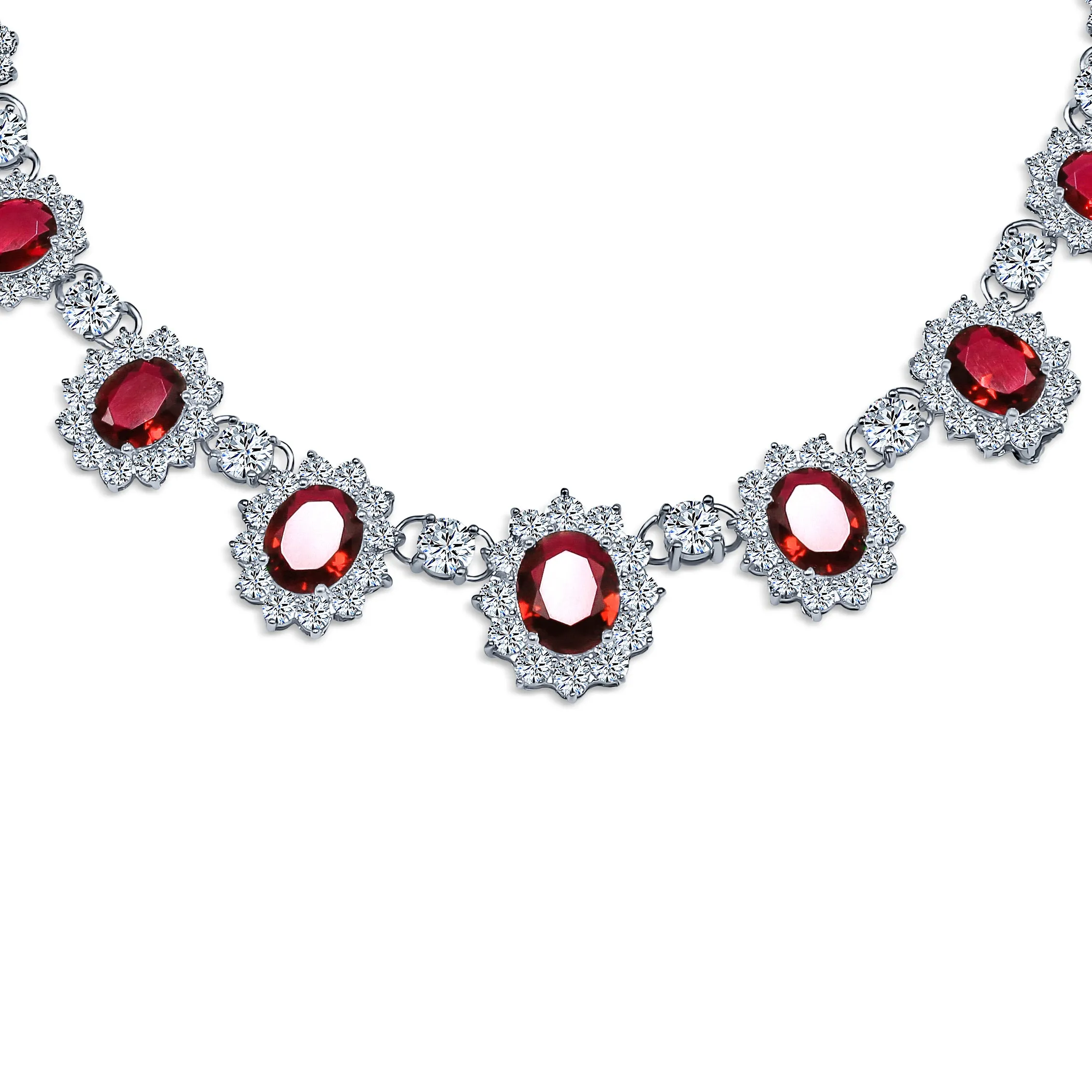 Elegant Vintage Bridal Jewelry Set Collar Necklace & Earrings Silver Plated