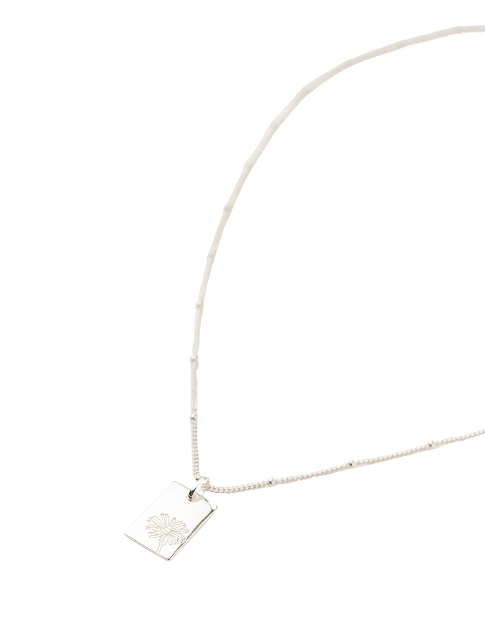 Elly Lou September Flower Necklace - Silver