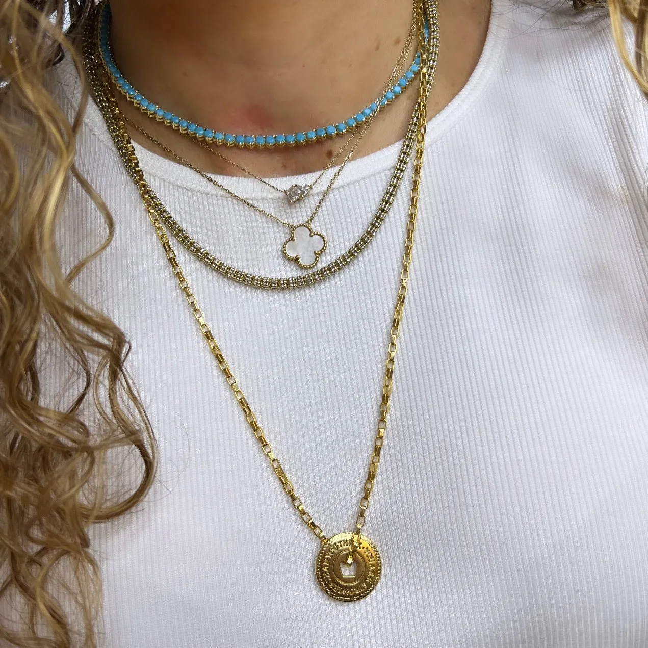 Elongated Box Chain Link Long Necklace