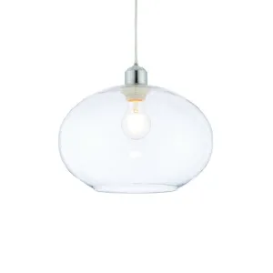 Endon 73974 Dimitri Non Electric Pendant Clear Glass With Bubbles