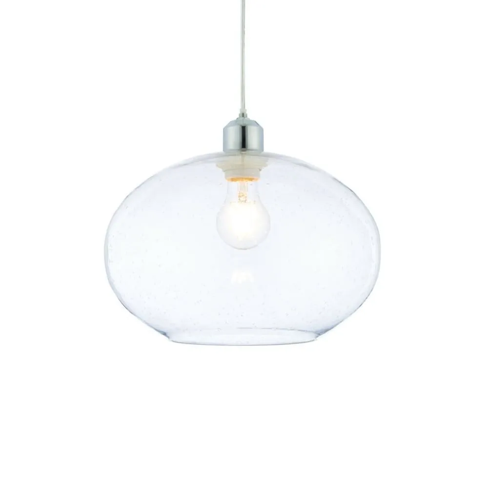 Endon 73974 Dimitri Non Electric Pendant Clear Glass With Bubbles