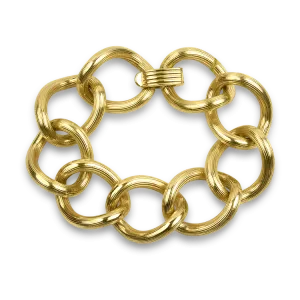 Estate 14K Yellow Gold Textured Link Bracelet