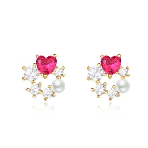 Exquisite Flower Pearl Earrings Stud