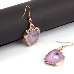 Exquisite Natural Stone Long Drop Earrings Charm Jewelry BS0235