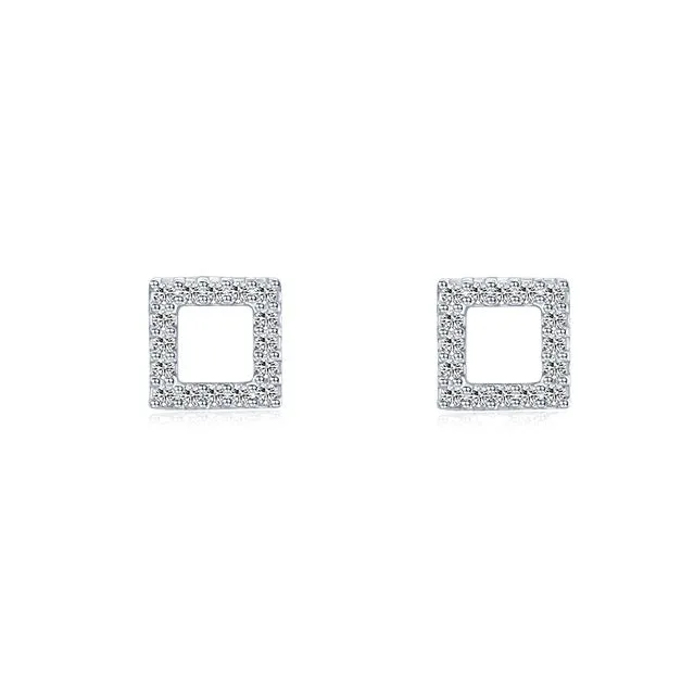 Exquisite S925 Silver Micro-inlaid Square Earrings