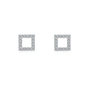 Exquisite S925 Silver Micro-inlaid Square Earrings