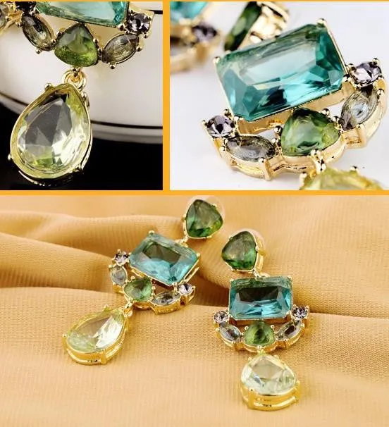 Fashion Exquisite Crystal Water Drop Earrings For Women