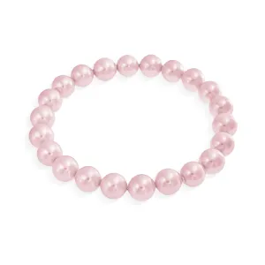 Fashion Stackable Stretch Bracelet with White Simulated Pearl 10MM Round Beads