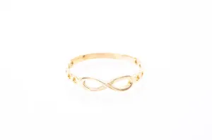 Fashionable Infinity Design Ring Solid 14k 585 Yellow Gold Size 8