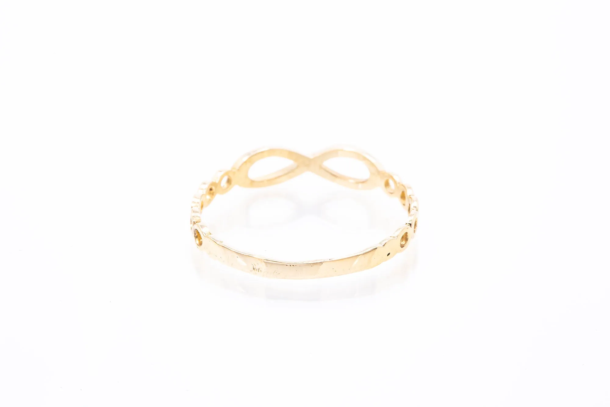 Fashionable Infinity Design Ring Solid 14k 585 Yellow Gold Size 8