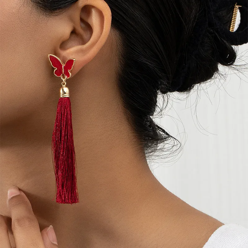 Glamorous Vienna Verve Metal Tassel Earrings with Exquisite Design and Luxurious Appeal