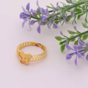 Gold Fashionable Butterfly Design Ring 21KT - FKJRN21KM9682