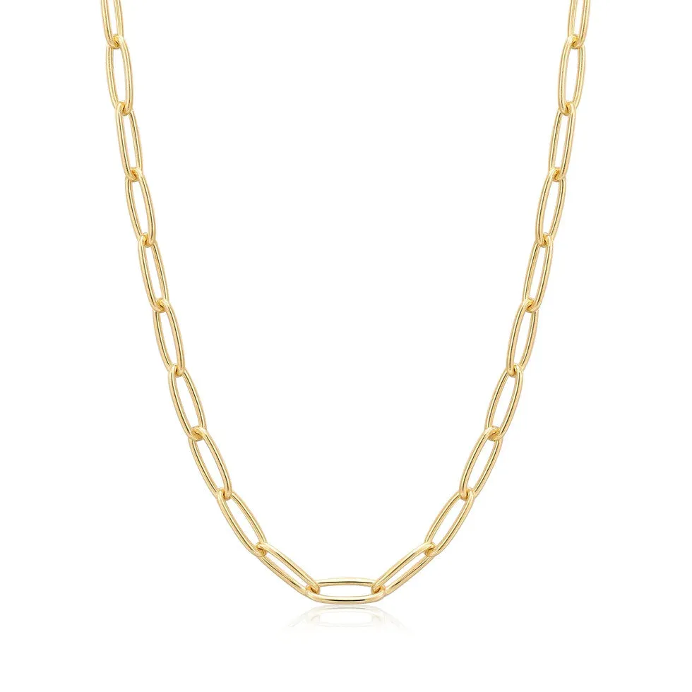 Gold Paperclip Chunky Chain Necklace