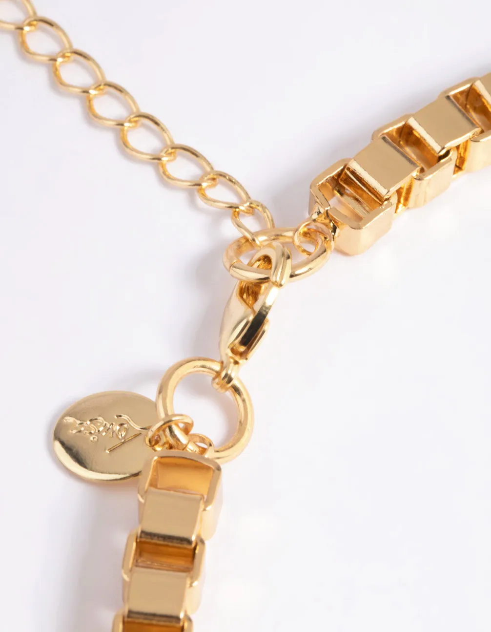 Gold Plated Chunky Box Chain Necklace