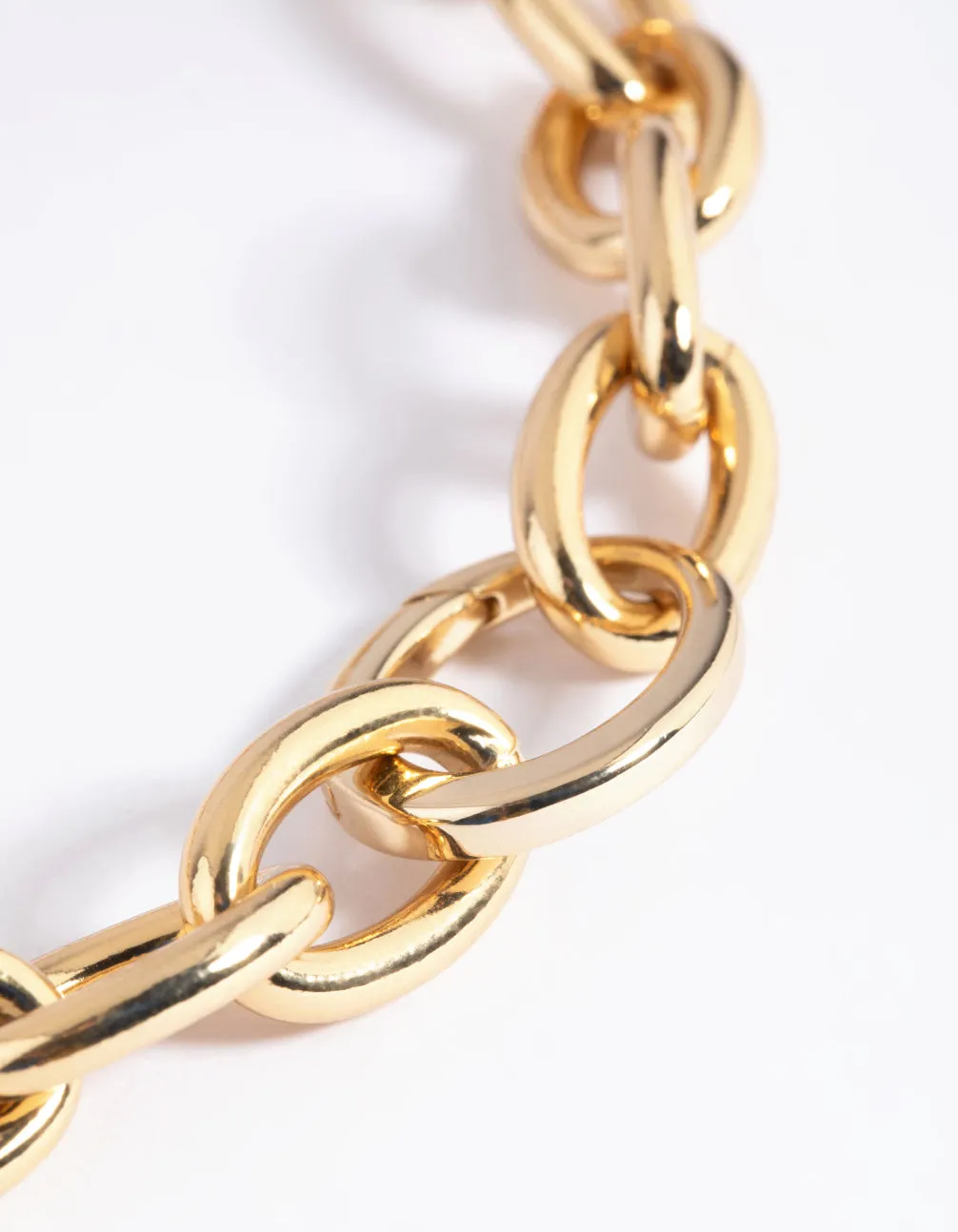 Gold Plated Circle Link Chain Necklace